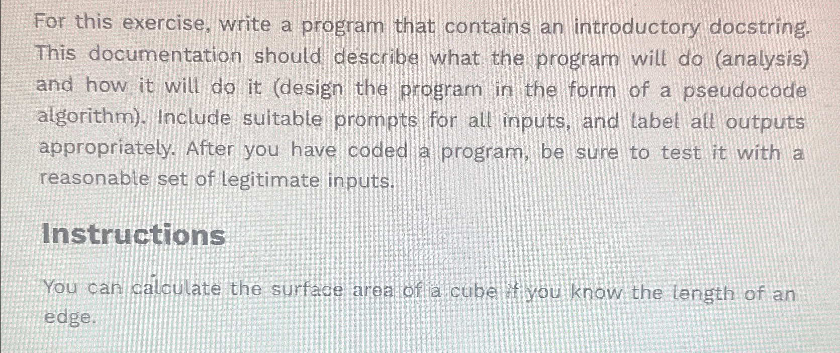 Solved For this exercise, write a program that contains an | Chegg.com