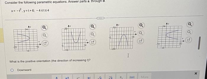 Solved x=−t2,y=t+6;−4≤t≤4 What is the positive orientation | Chegg.com