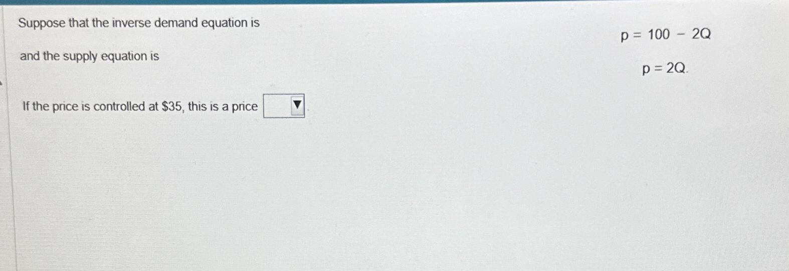 Solved Suppose that the inverse demand equation