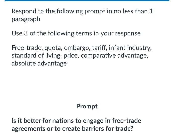 Solved Respond to the following prompt in no less than 1 | Chegg.com