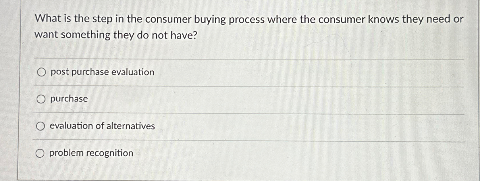 Solved What is the step in the consumer buying process where | Chegg.com