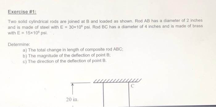 Solved Exercise #1: Two Solid Cylindrical Rods Are Joined At | Chegg.com