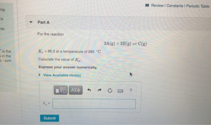 Solved a Review | Constants 1 Periodic Table ing is Part A | Chegg.com