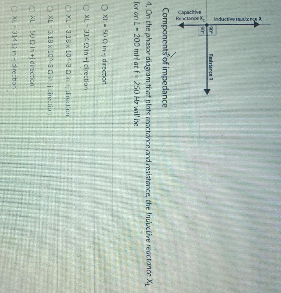 Solved Inductive reactance X Resistance R Components of | Chegg.com