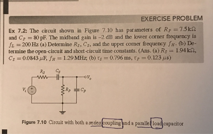 Solved EXERCISE PROBLEM Ex 7.2: The Circuit Shown In Figure | Chegg.com