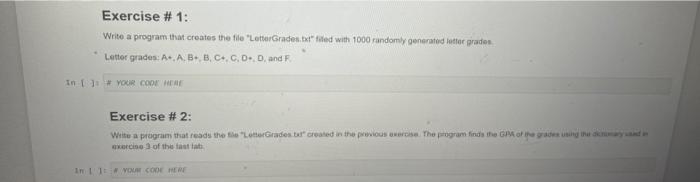 Solved Exercise #1: 1 : Exercise # 2.Exercise #1: Write a | Chegg.com