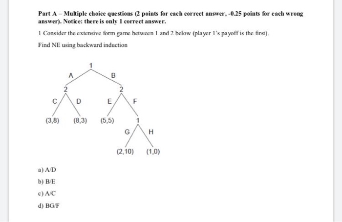 Solved Part A - Multiple choice questions (2 points for each | Chegg.com