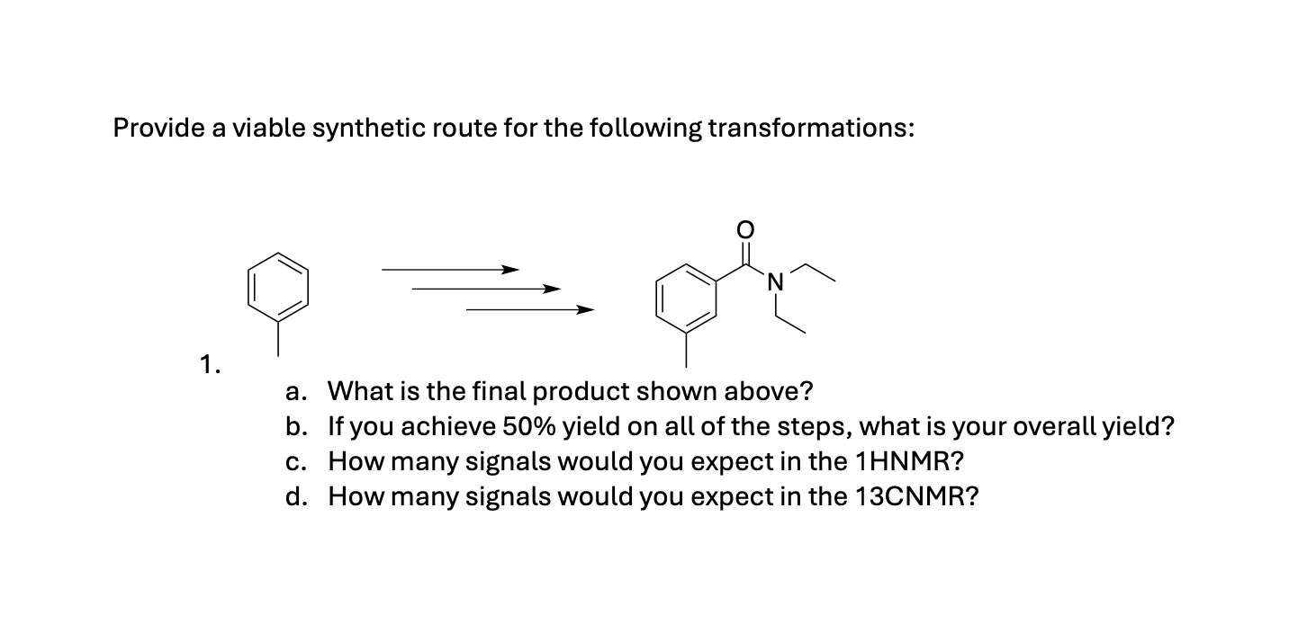 Solved Provide a viable synthetic route for the following | Chegg.com