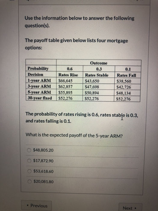 Solved Use the information below to answer the following | Chegg.com