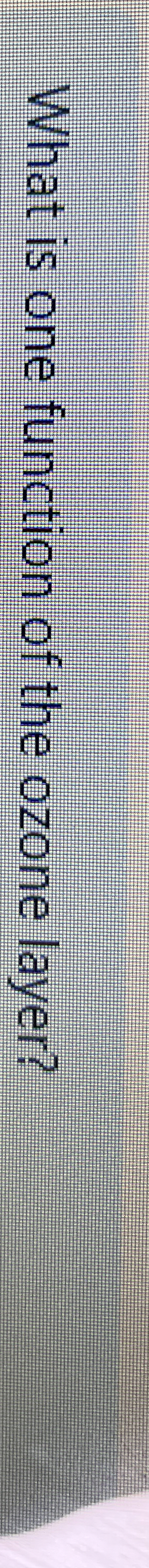 Solved What is one function of the ozone layer? | Chegg.com