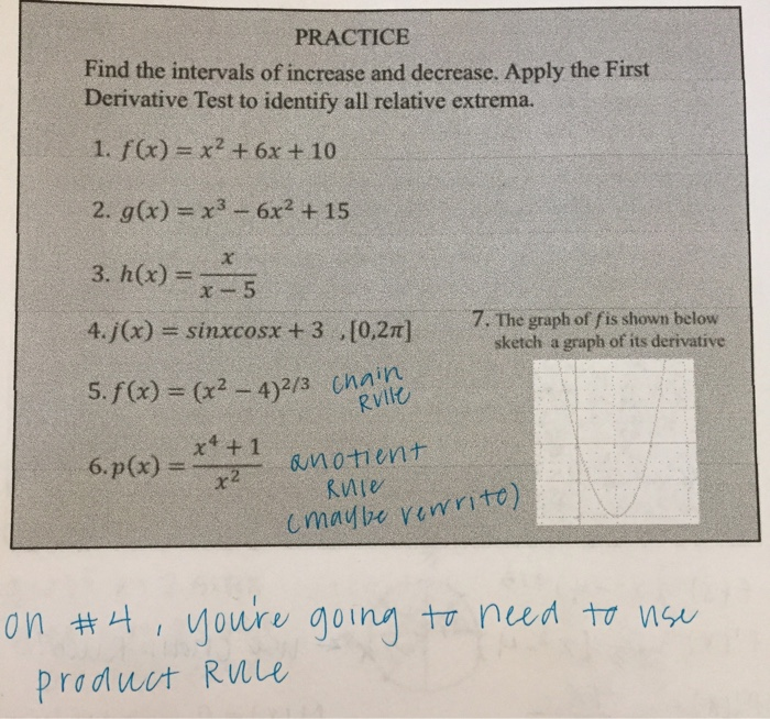 Solved PRACTICE Find the intervals of increase and decrease. | Chegg.com