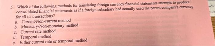 5. Which of the following methods for translating | Chegg.com