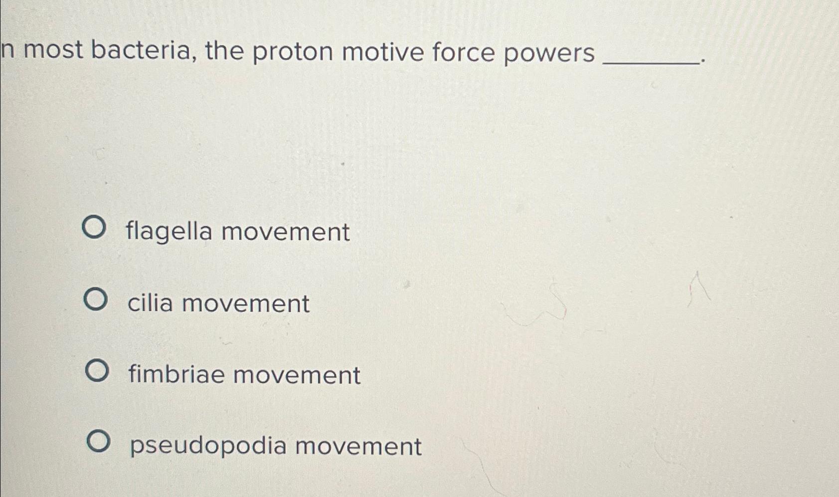 Solved In most bacteria, the proton motive force | Chegg.com