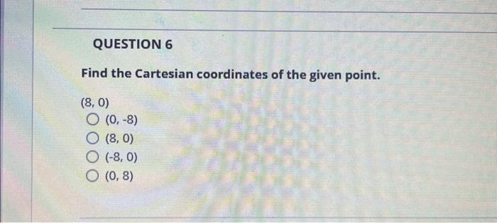 Solved Find The Cartesian Coordinates Of The Given Point. | Chegg.com