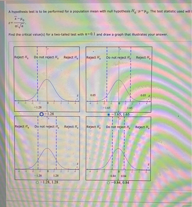 Solved A hypothesis test is to be performed for a population | Chegg.com