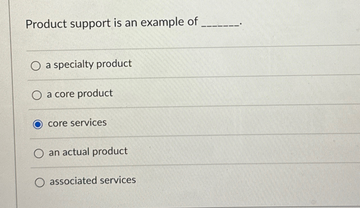 Solved Product support is an example ofa specialty producta | Chegg.com