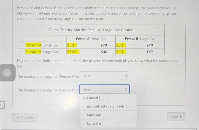 Solved Person "A" And Person "B" Are Deciding On Whether To | Chegg.com