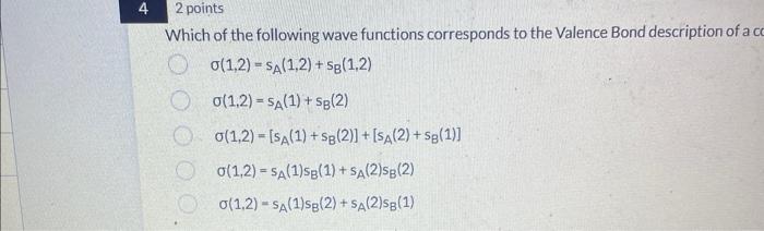 Solved Which of the following wave functions corresponds to | Chegg.com