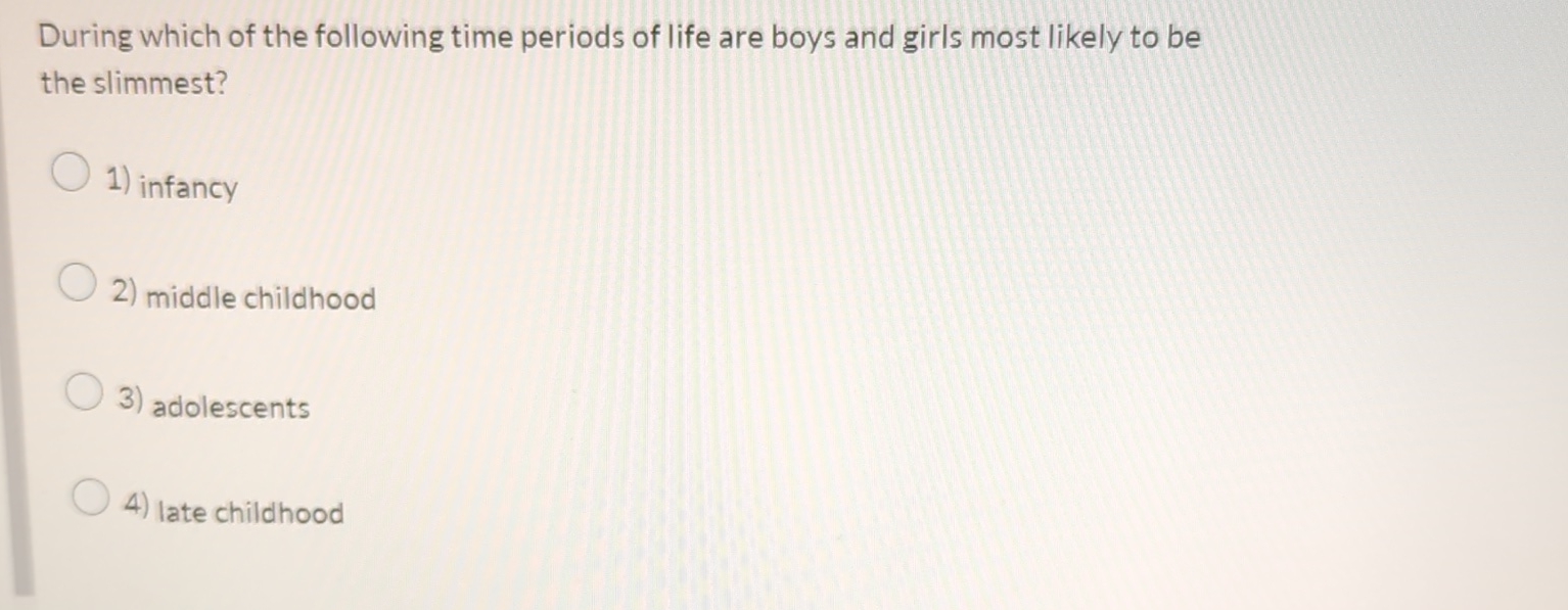 Following Time Solved During which of the following time periods of life | Chegg.com