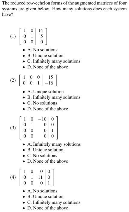 Solved ASAP! need help with these linear algebra exam review | Chegg.com