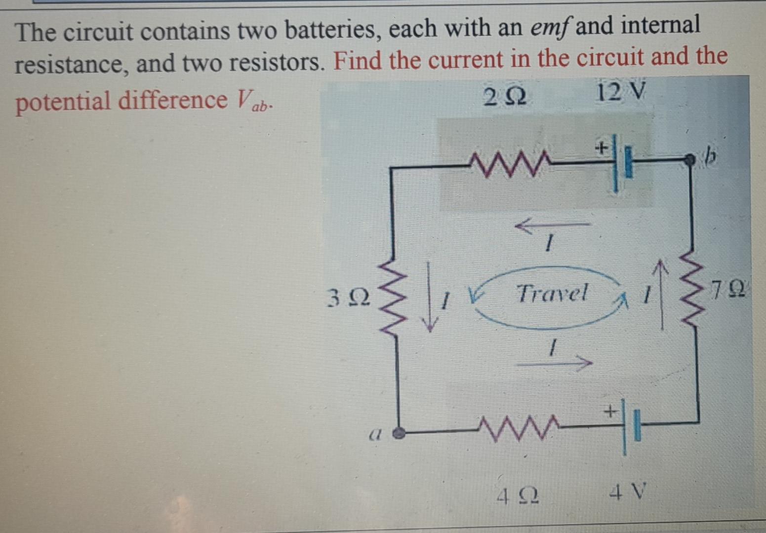 Solved The Circuit Contains Two Batteries, Each With An Emf | Chegg.com