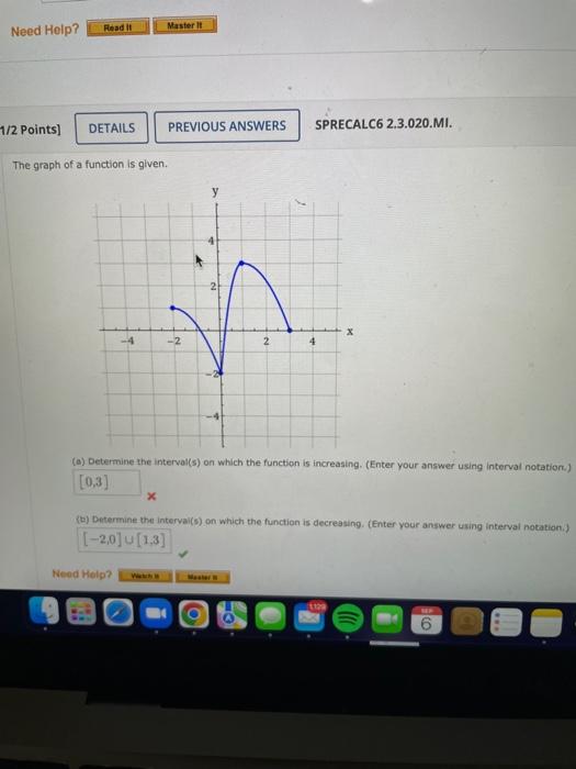 Solved The graph of a function is given. (a) Determine the | Chegg.com
