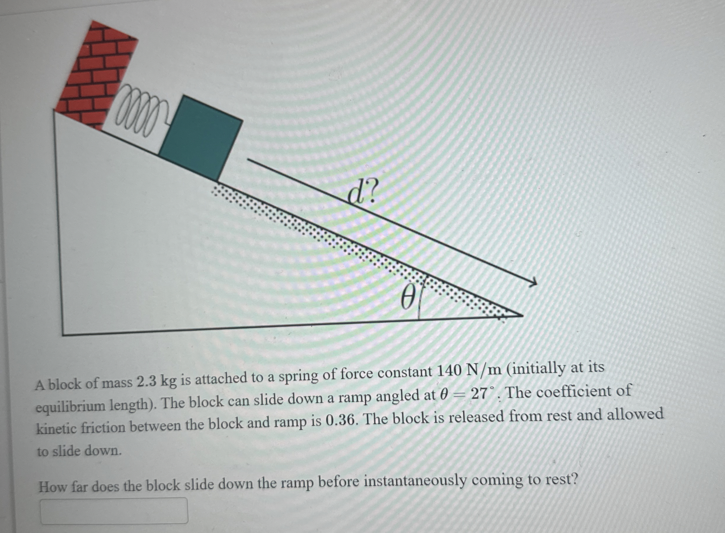 Solved A block of mass 2.3 ﻿kg is attached to a spring of | Chegg.com
