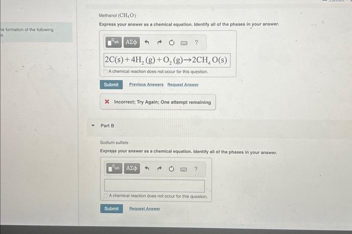 Solved Methanol (CH4O) Express Your Answer As A Chemical | Chegg.com