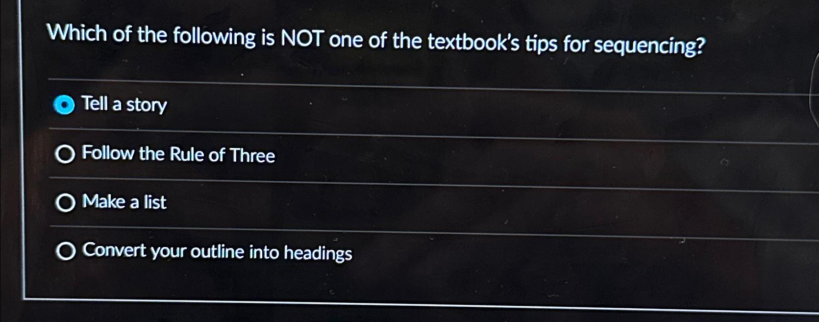 Solved Which of the following is NOT one of the textbook's | Chegg.com