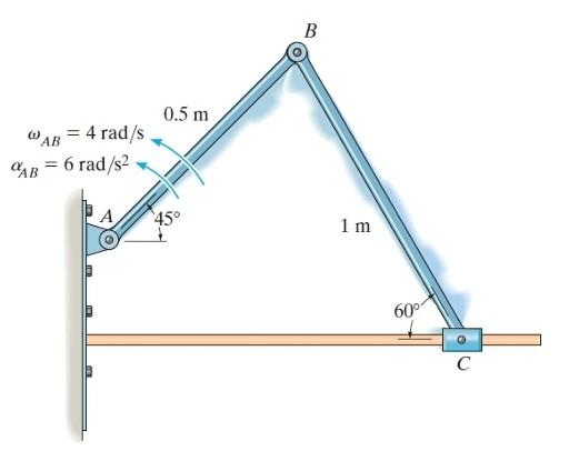 Solved Bar AB Has The Angular Motion Shown. At The Instant | Chegg.com