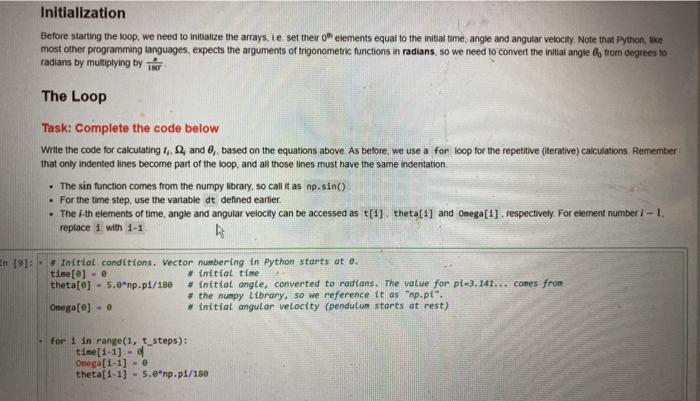 Initialization Before starting the loop, we need to | Chegg.com