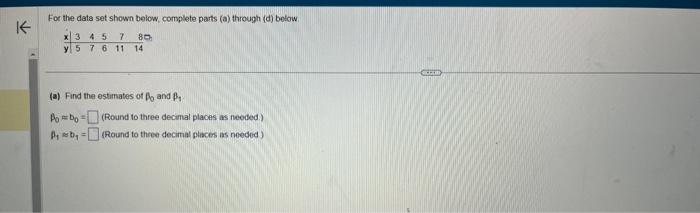 Solved For The Data Set Shown Below, Complete Parts (a) | Chegg.com