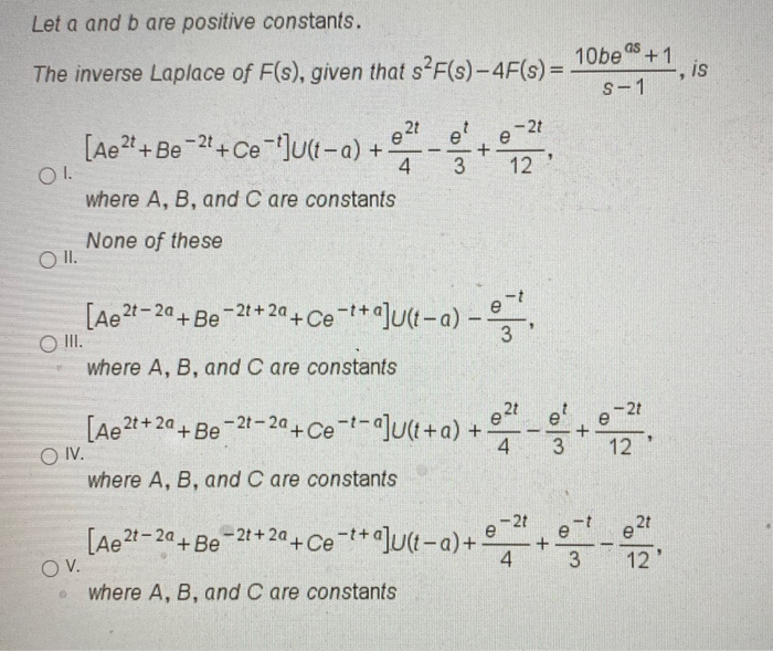 Let A And B Are Positive Constants The Inverse Chegg Com