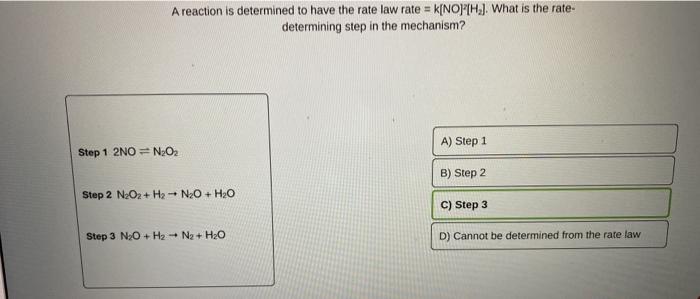 Solved A reaction is determined to have the rate law rate = | Chegg.com