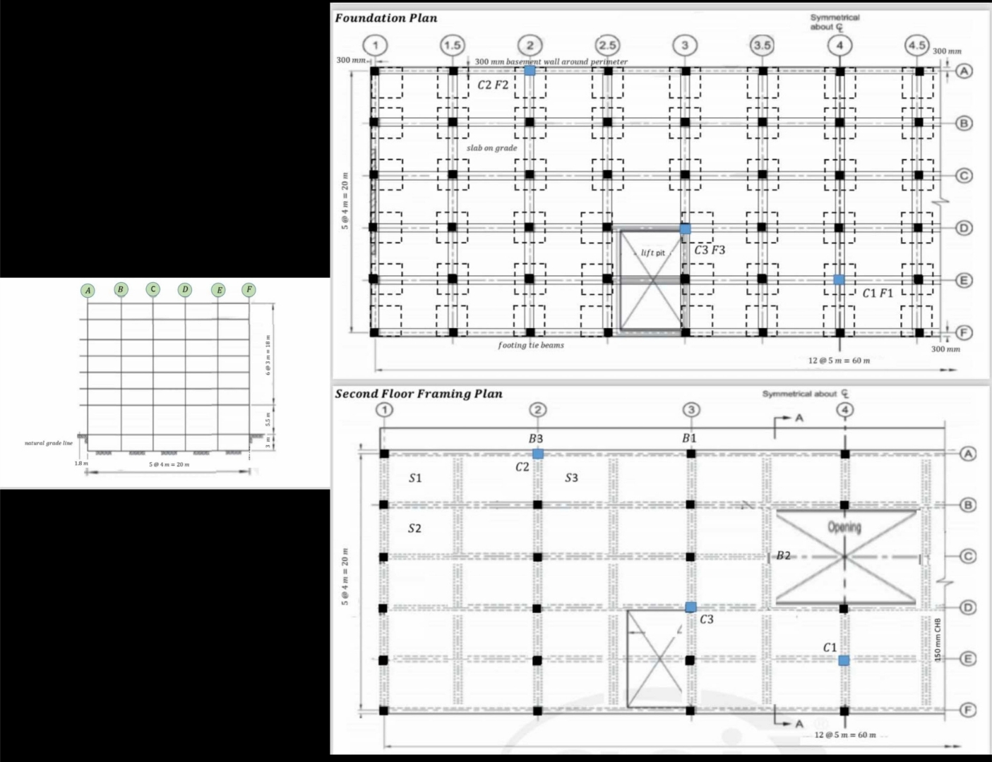 Solved Second Floor Framing PlanSymmetrical about QDesign | Chegg.com