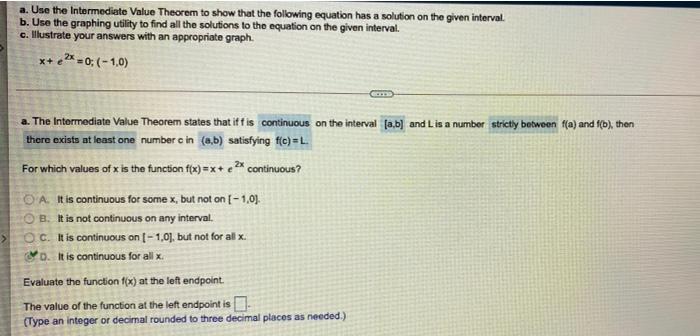 Solved a. Use the Intermediate Value Theorem to show that | Chegg.com