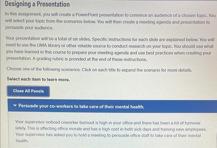 In this assignment, you will create a PowerPoint | Chegg.com
