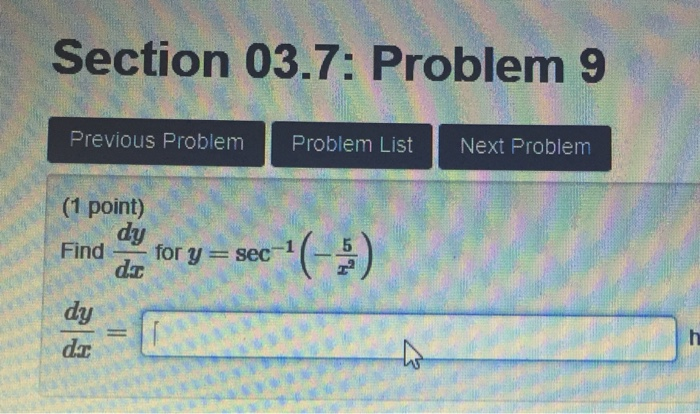 Solved Section 03.7: Problem 9 Previous Problem Problem List | Chegg.com