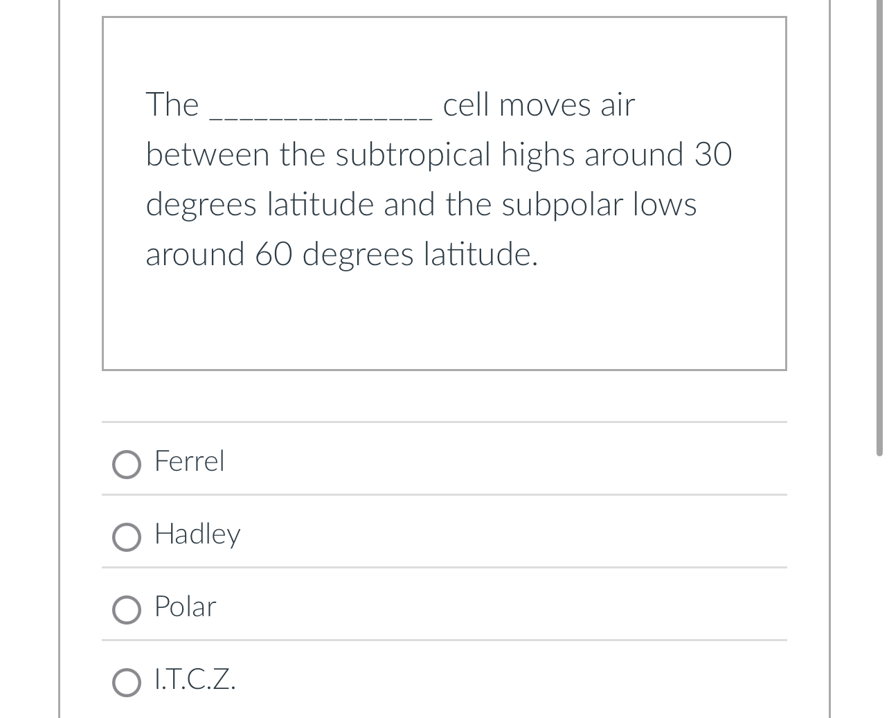 Solved Thecell moves airbetween the subtropical highs around | Chegg.com