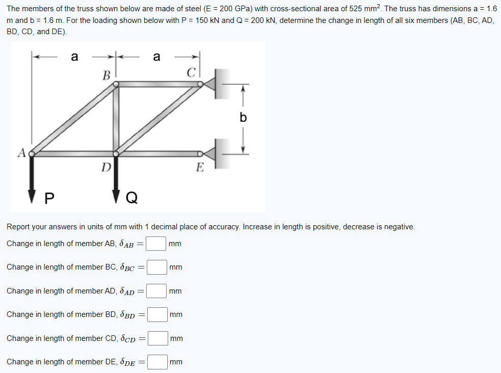 Solved The members of the truss shown below are made of | Chegg.com