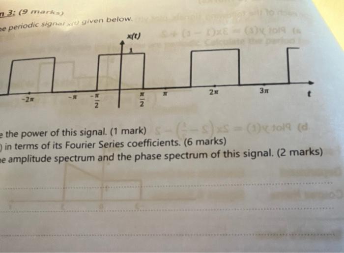 n3: (9 markos) the power of this signal. (1 mark) in | Chegg.com