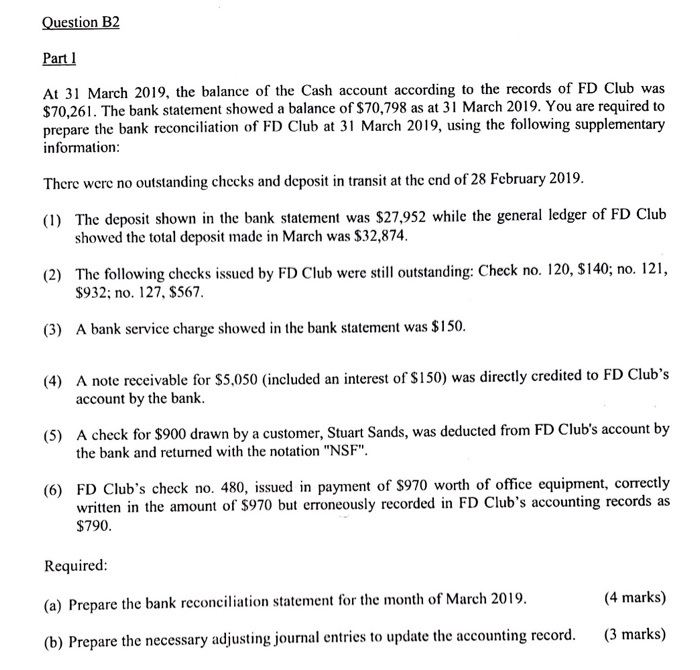 Solved Question B2 Part 1 At 31 March 2019, the balance of | Chegg.com