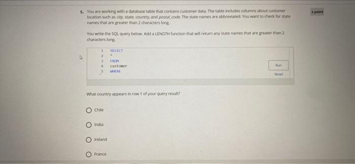 solved-1-point-5-you-are-workiry-with-a-datatanse-table-chegg