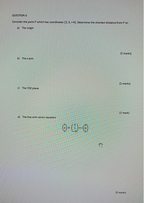 Solved QUESTION 6 Consider the point P which has coordinates | Chegg.com