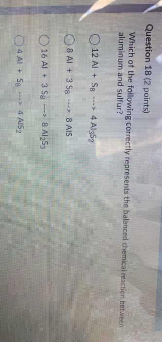 Solved Question 18 (2 points) Which of the following | Chegg.com