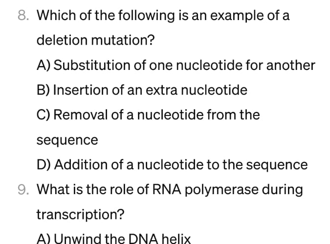 Solved Which of the following is an example of a deletion | Chegg.com