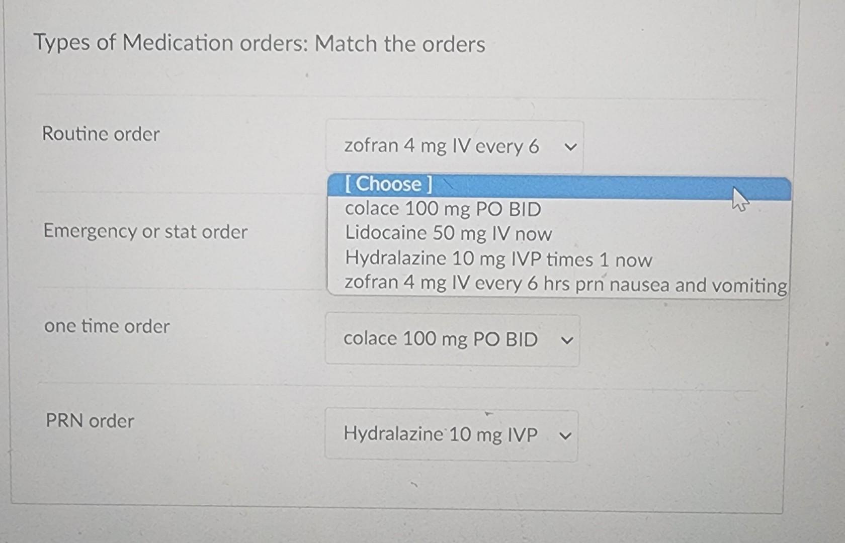 solved-types-of-medication-orders-match-the-orders-routine-chegg