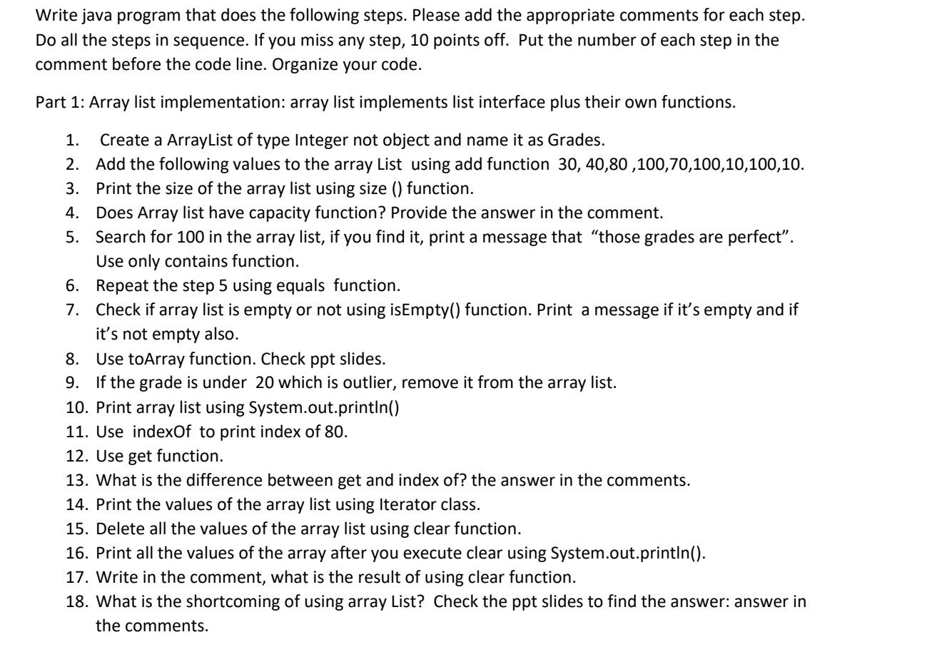 Solved Write java program that does the following steps. | Chegg.com