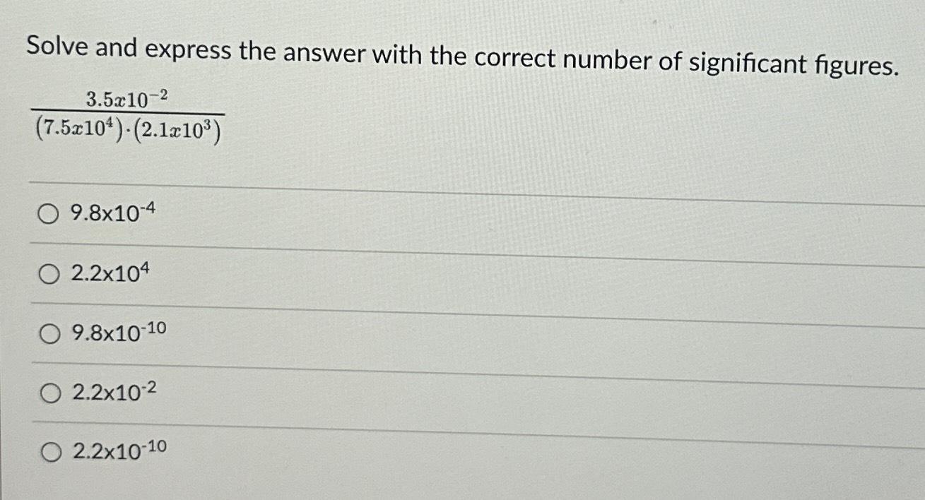 Solved Solve and express the answer with the correct number | Chegg.com