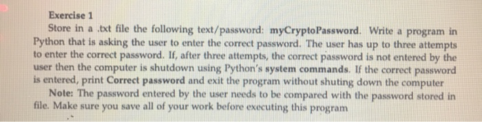 Solved Exercise 1 Store in a .txt file the following | Chegg.com
